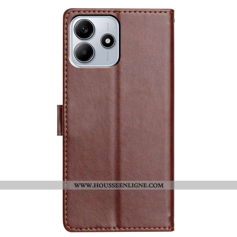 Housse Xiaomi Redmi Note 14 5G Effet Cuir Uni à Lanière