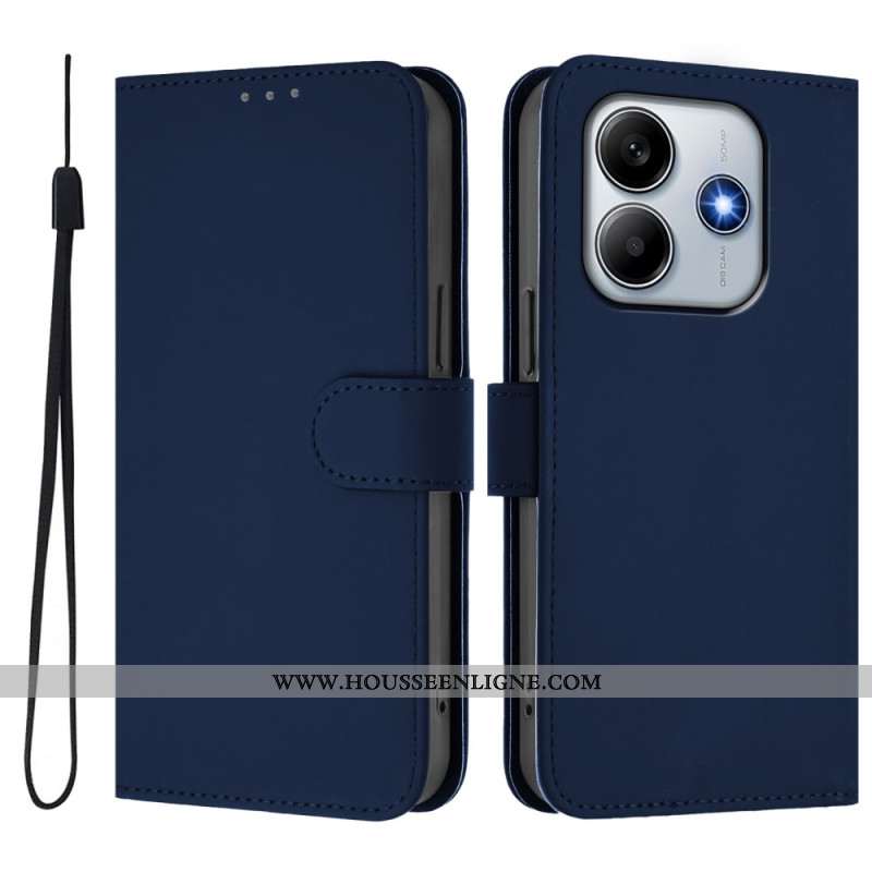 Housse Xiaomi Redmi Note 14 5G Effet Cuir à Lanière