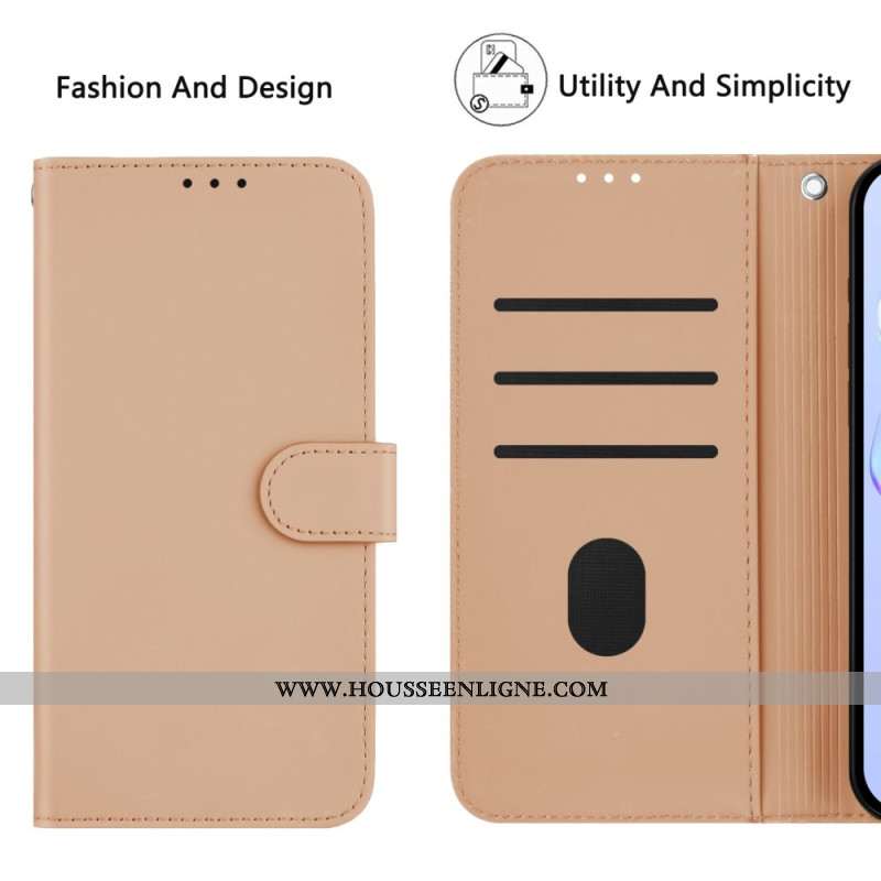 Housse Xiaomi Redmi Note 14 5G Effet Cuir à Lanière