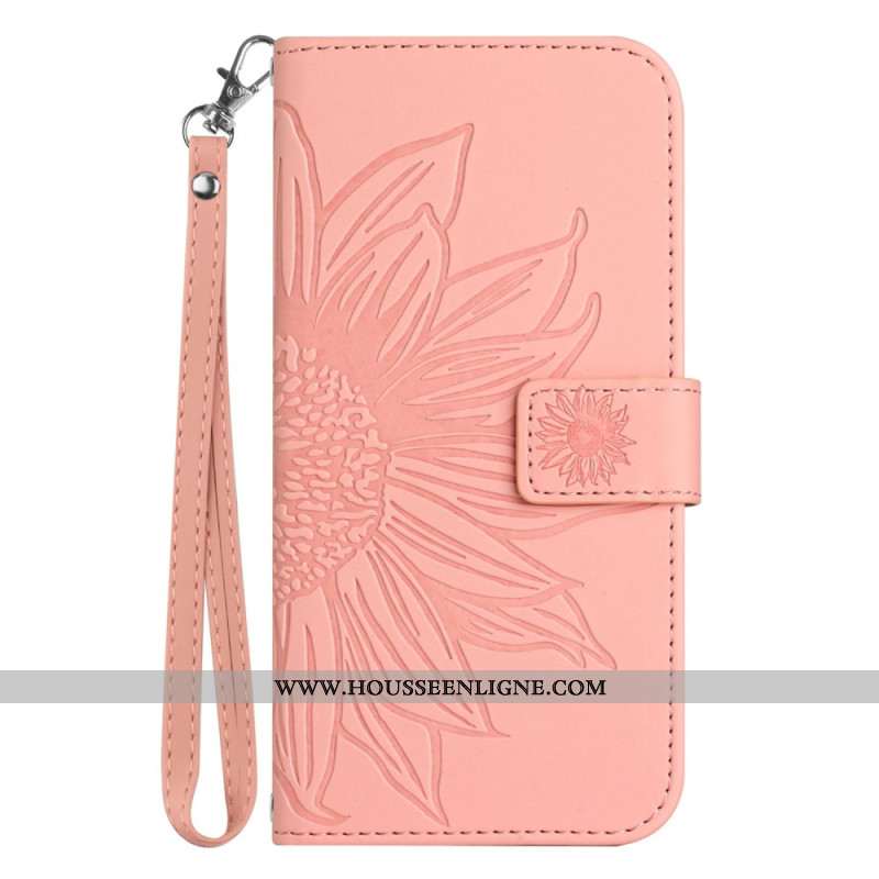 Housse Xiaomi Redmi Note 14 5G Empreinte Tournesol à Lanière