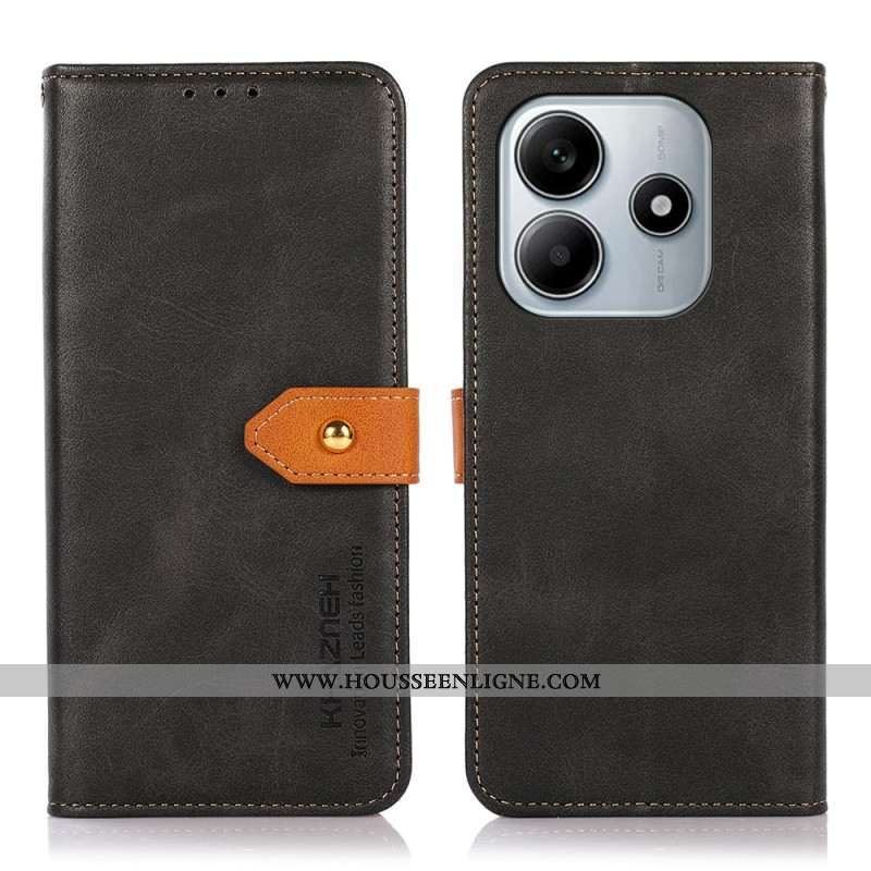 Housse Xiaomi Redmi Note 14 5G Fermoir Doré KHAZNEH