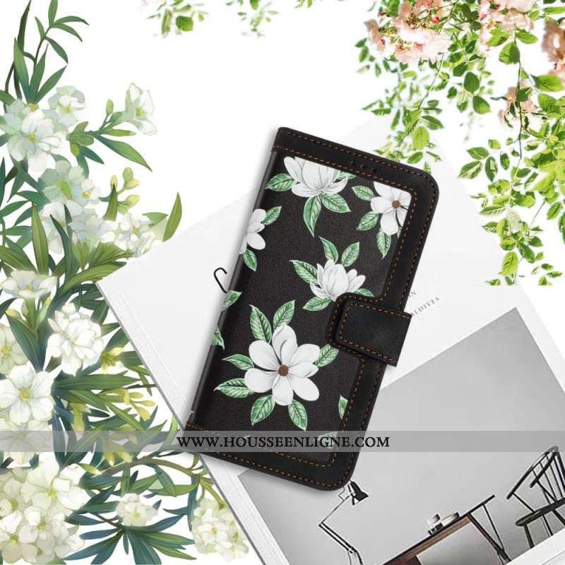 Housse Xiaomi Redmi Note 14 5G Florale avec Lanière