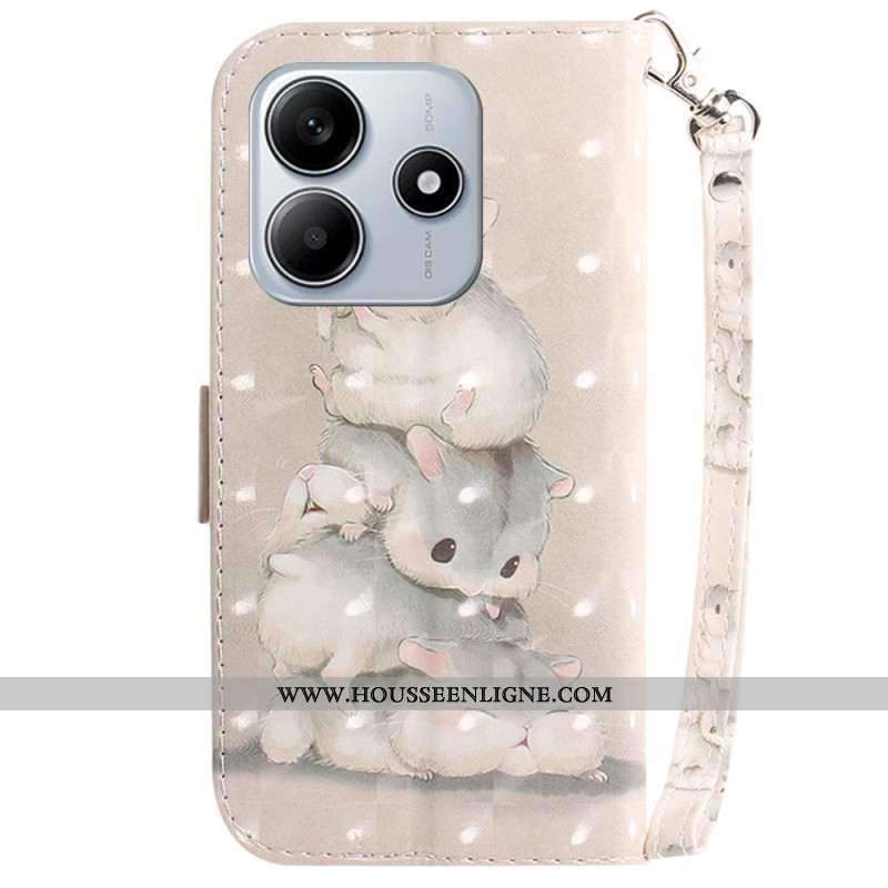Housse Xiaomi Redmi Note 14 5G Hamsters à Lanière