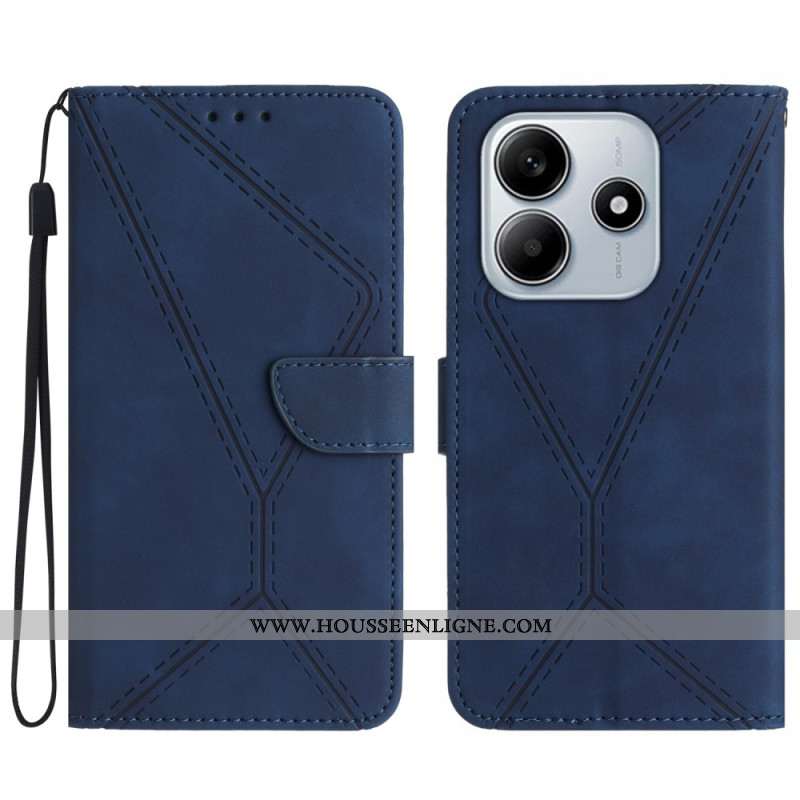 Housse Xiaomi Redmi Note 14 5G Lignes et Tirés à Lanière