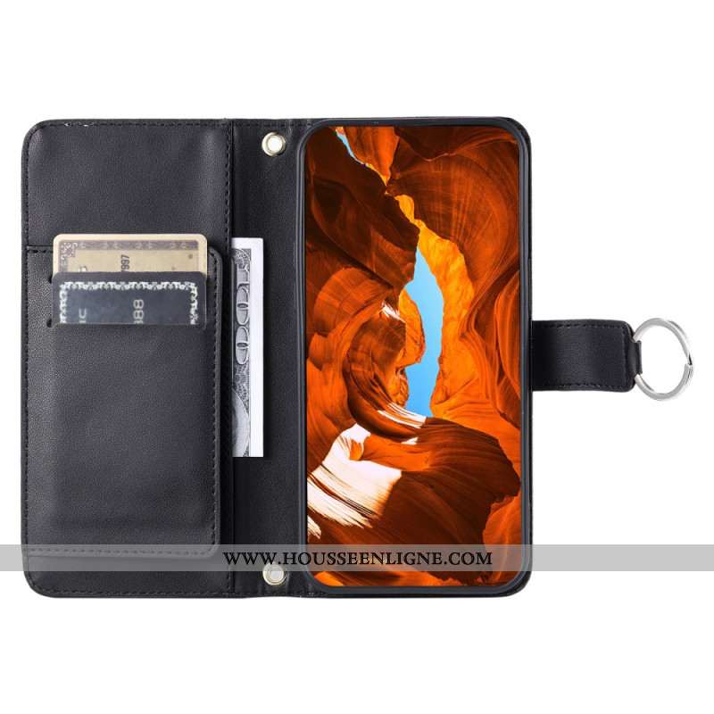 Housse Xiaomi Redmi Note 14 5G Matelassée avec Lanière et Banddoulière