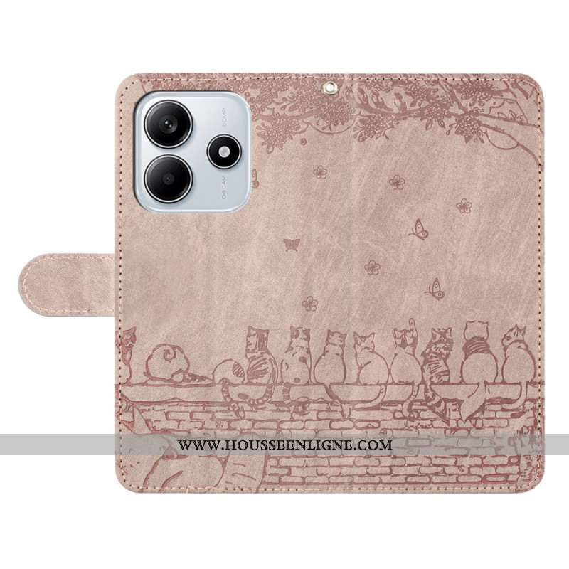 Housse Xiaomi Redmi Note 14 5G Motif Chats à Lanière