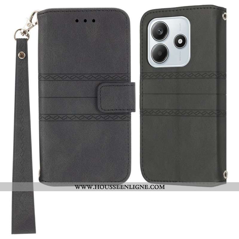 Housse Xiaomi Redmi Note 14 5G Motif Frise à Lanière