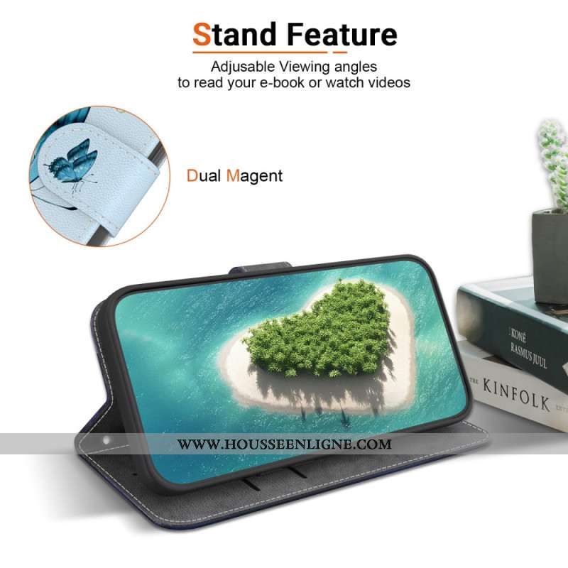 Housse Xiaomi Redmi Note 14 5G Papillons Bleus