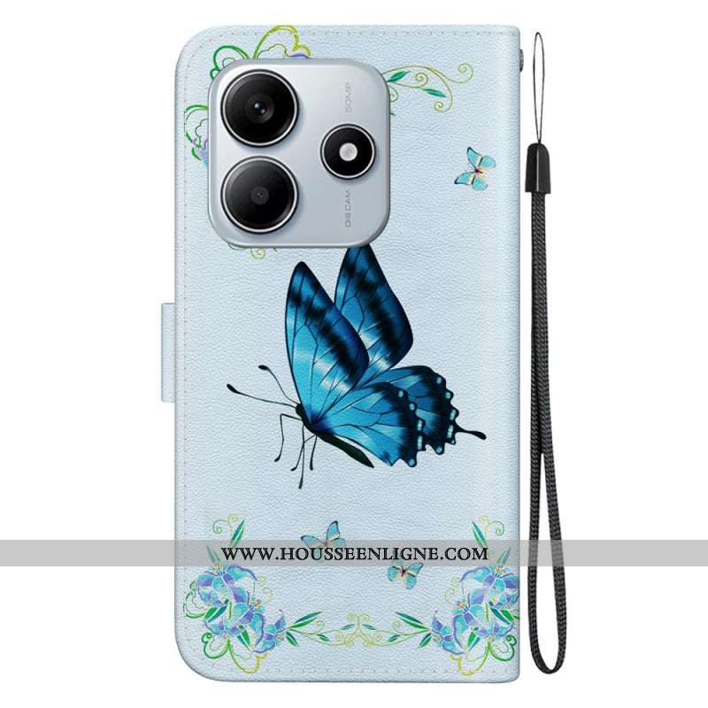 Housse Xiaomi Redmi Note 14 5G Papillons Bleus