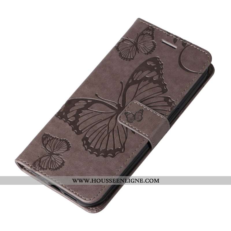 Housse Xiaomi Redmi Note 14 5G Papillons Géants à Lanière