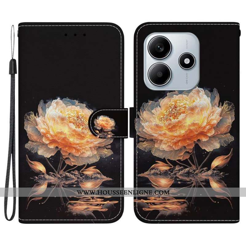 Housse Xiaomi Redmi Note 14 5G Pivoine Dorée