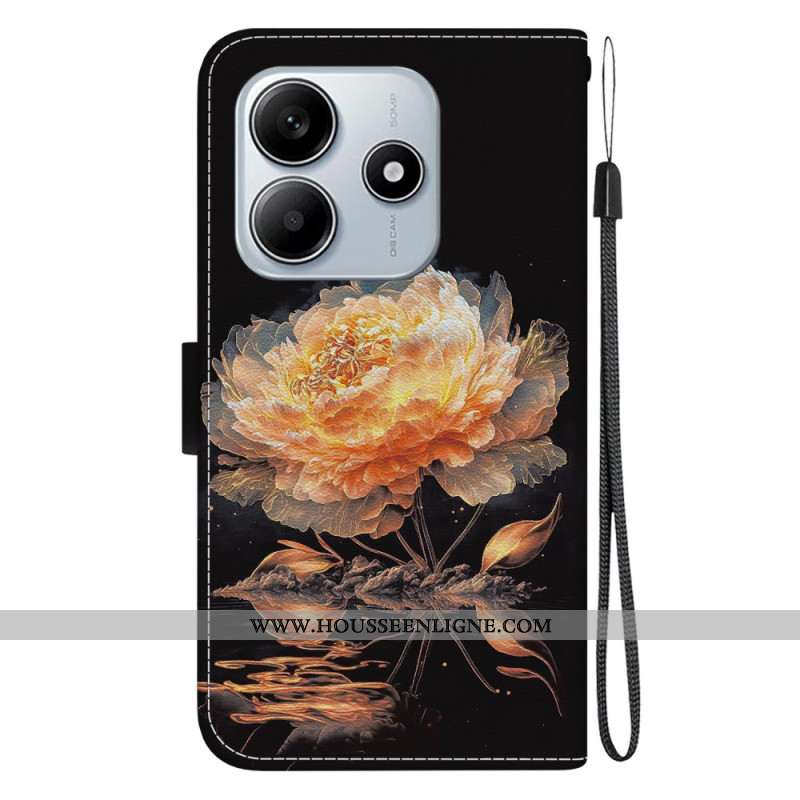 Housse Xiaomi Redmi Note 14 5G Pivoine Dorée