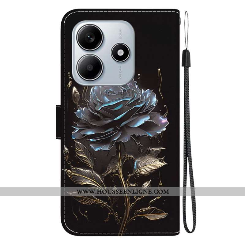 Housse Xiaomi Redmi Note 14 5G Pivoine Noire