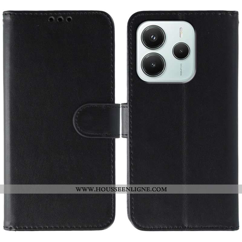 Housse Xiaomi Redmi Note 14 5G / Poco M7 Pro 5G Effet Cuir Monochrome à Lanière