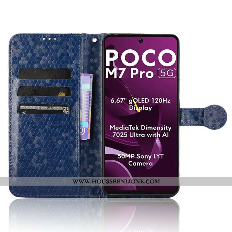 Housse Xiaomi Redmi Note 14 5G / Poco M7 Pro 5G Pointes Brillants à Lanière