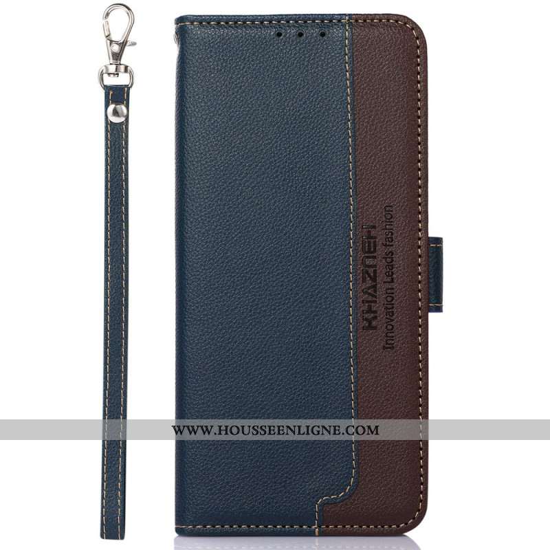 Housse Xiaomi Redmi Note 14 5G Portefeuille RFID Bicolore KHAZNEH