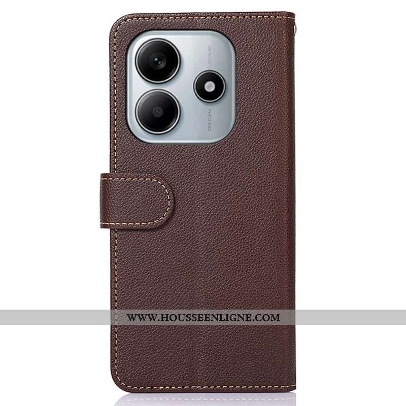 Housse Xiaomi Redmi Note 14 5G Portefeuille RFID Bicolore KHAZNEH