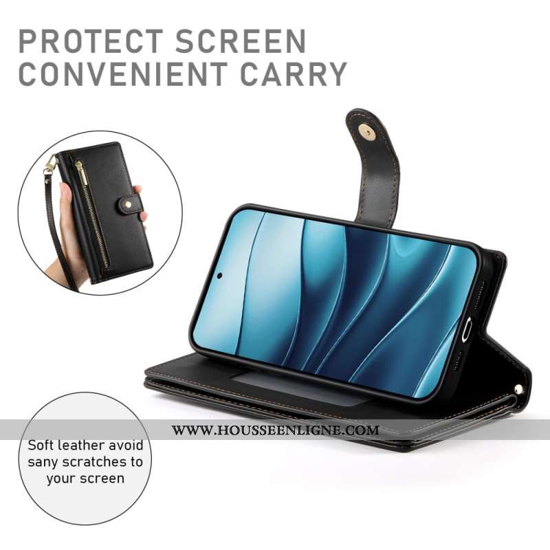 Housse Xiaomi Redmi Note 14 5G Portefeuille avec Lanière et Bandoulière