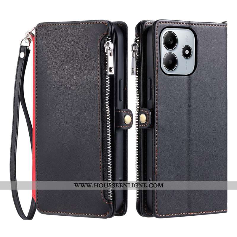 Housse Xiaomi Redmi Note 14 5G Portefeuille et Lanière Ajustable
