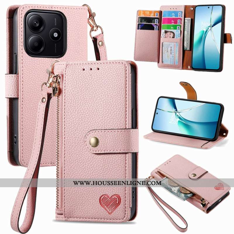 Housse Xiaomi Redmi Note 14 5G RFID avec Portefeuille et Poche Zippée RFID