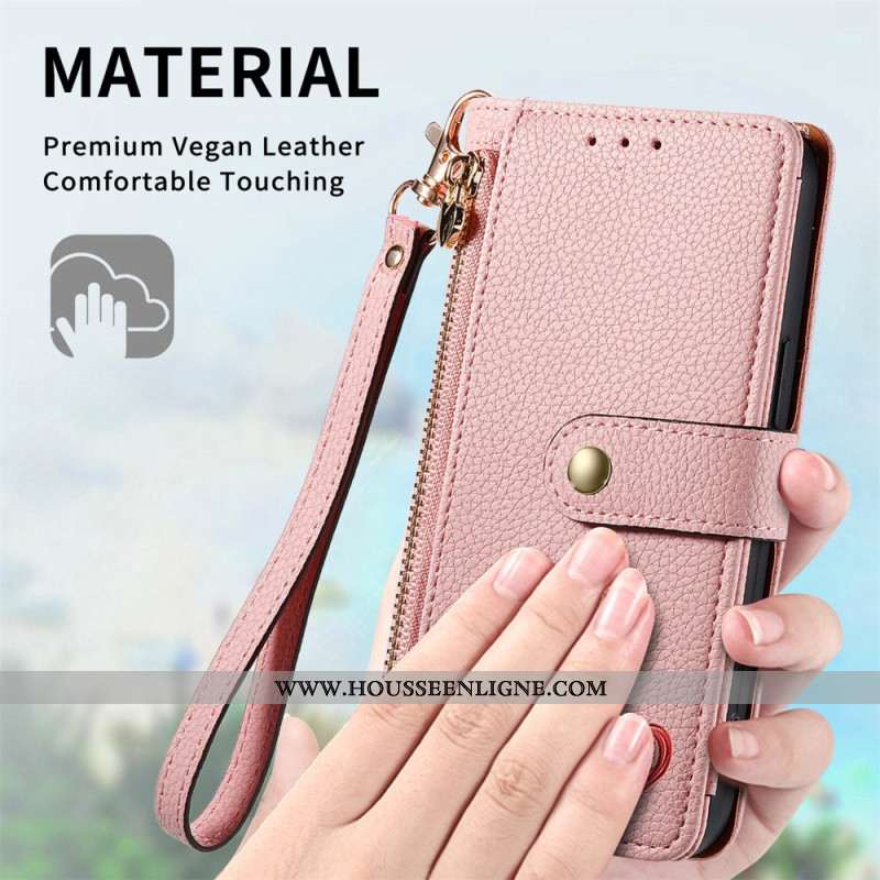 Housse Xiaomi Redmi Note 14 5G RFID avec Portefeuille et Poche Zippée RFID