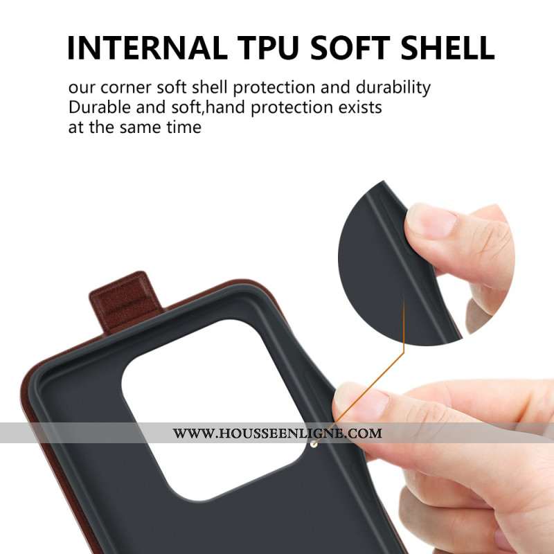 Housse Xiaomi Redmi Note 14 5G Rabat Vertical et Emplacement Carte