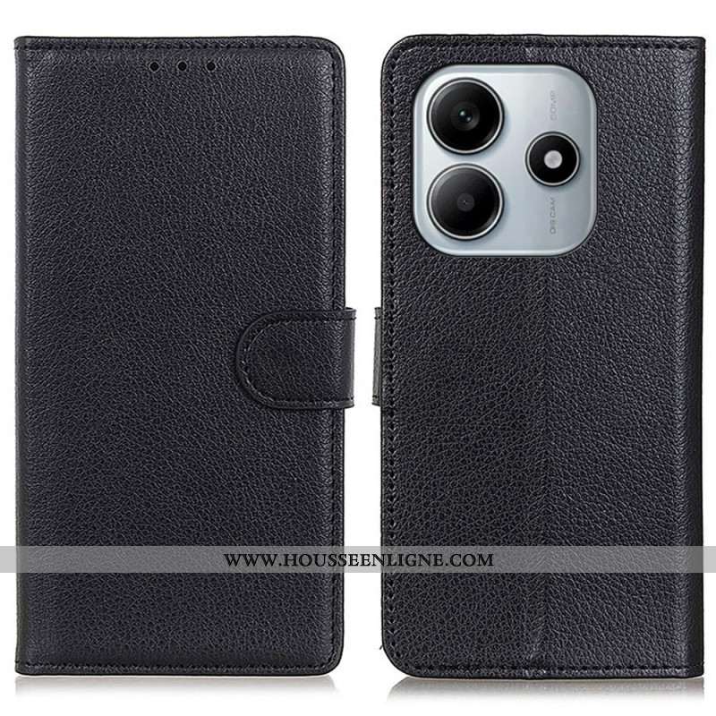 Housse Xiaomi Redmi Note 14 5G Simili Cuir Litchi Traditionnel