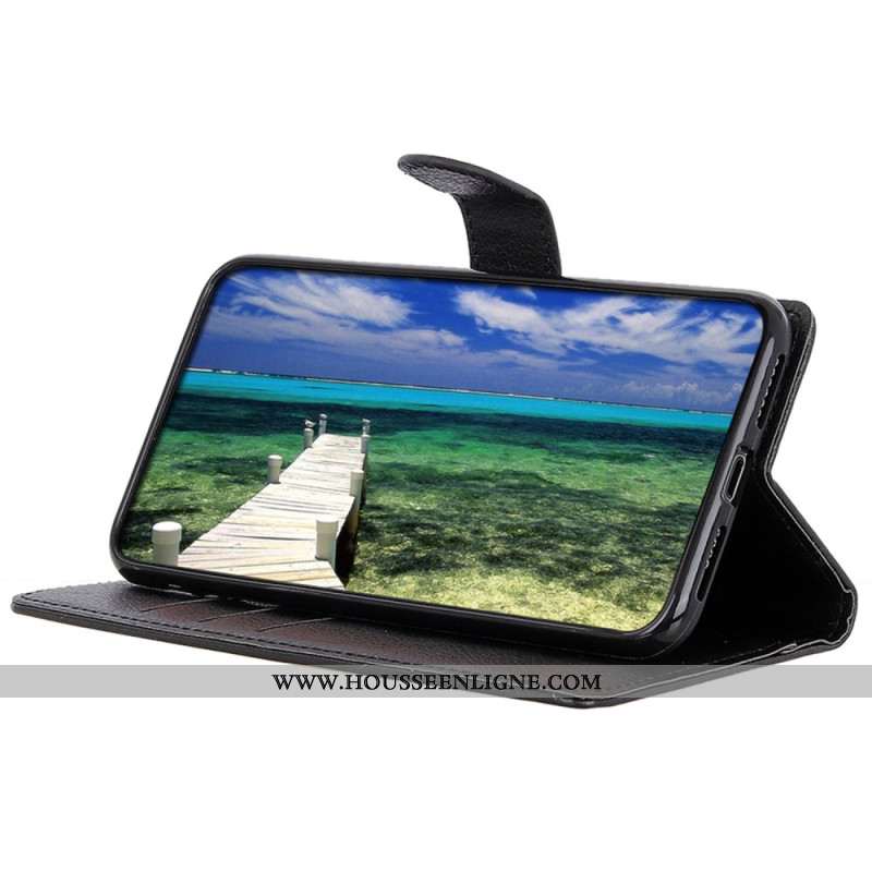 Housse Xiaomi Redmi Note 14 5G Simili Cuir Litchi Traditionnel