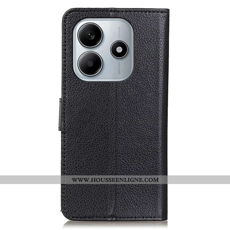Housse Xiaomi Redmi Note 14 5G Simili Cuir Litchi Traditionnel