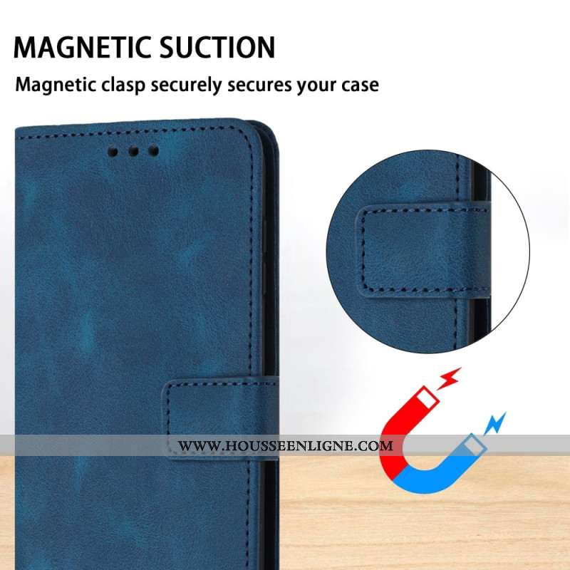 Housse Xiaomi Redmi Note 14 5G Style Daim avec Lanière