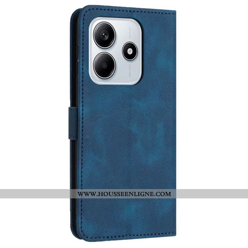 Housse Xiaomi Redmi Note 14 5G Style Daim avec Lanière