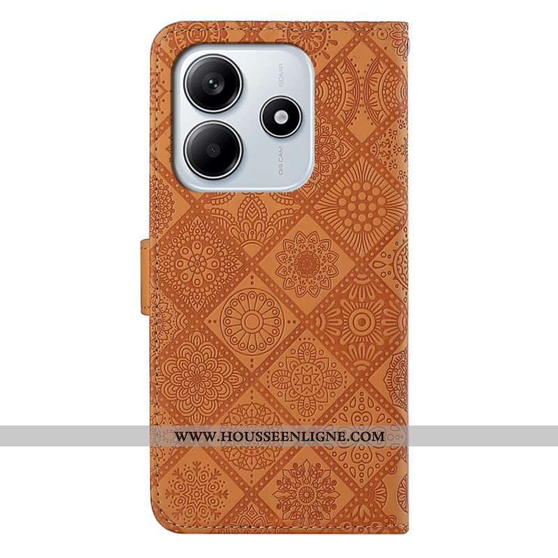 Housse Xiaomi Redmi Note 14 5G Style Ethnique avec Lanière