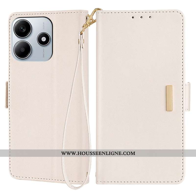 Housse Xiaomi Redmi Note 14 5G Technologie de Blocage RFID Fermoir Doré