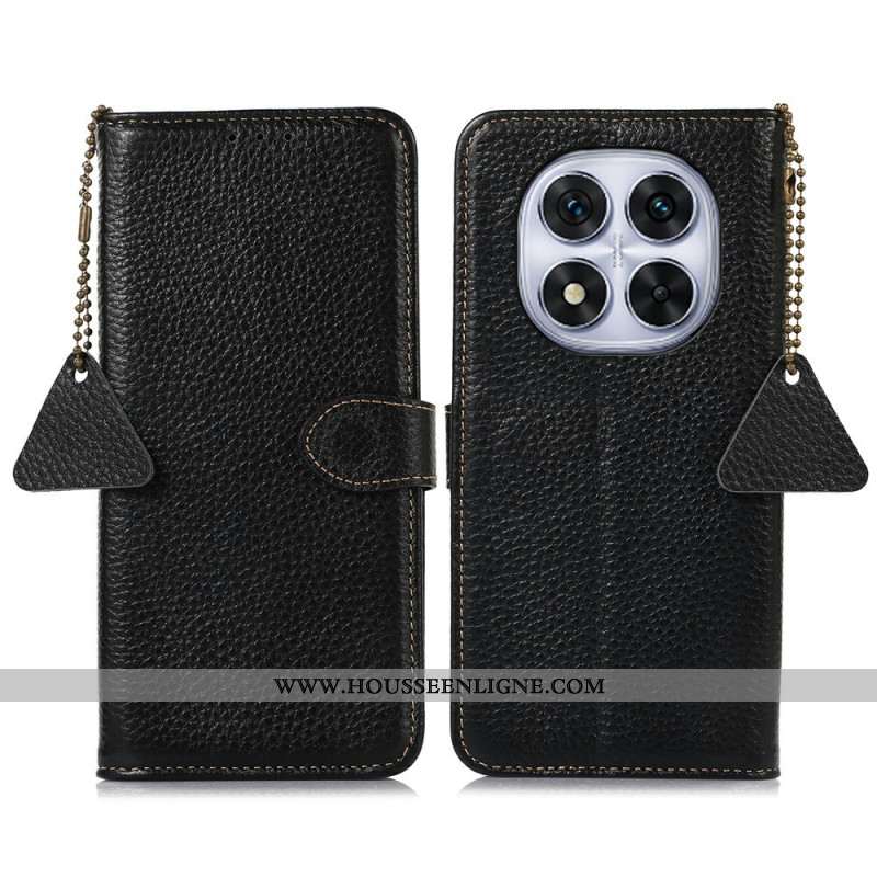 Housse Xiaomi Redmi Note 14 Pro 4G Blocage RFID en Cuir Véritable