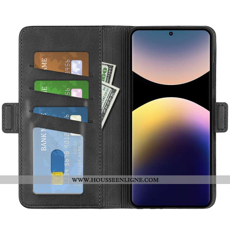 Housse Xiaomi Redmi Note 14 Pro 4G Double Fermoir