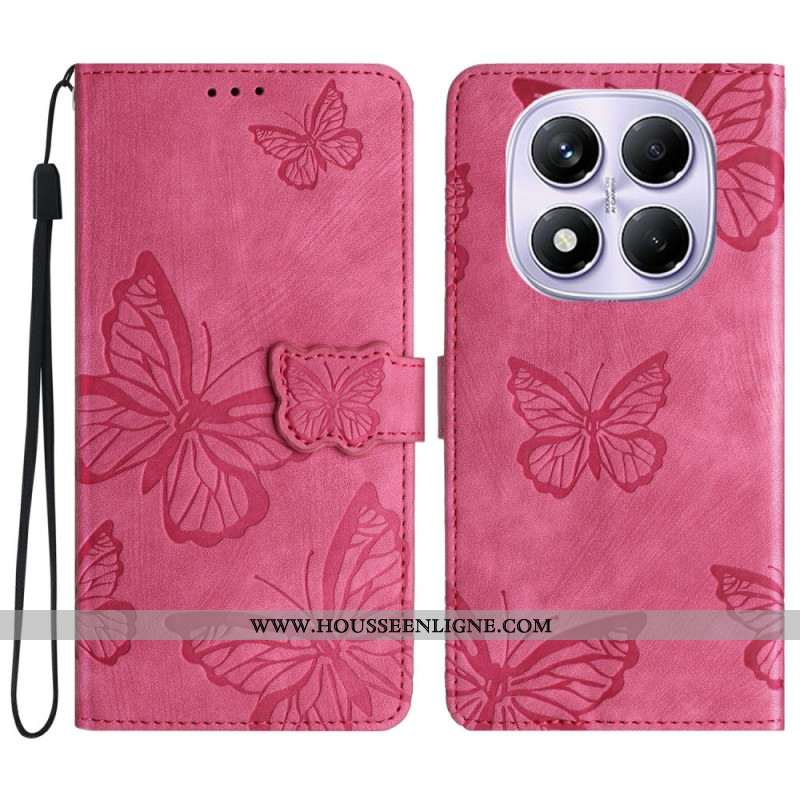 Housse Xiaomi Redmi Note 14 Pro 4G Effet Daim Papillons