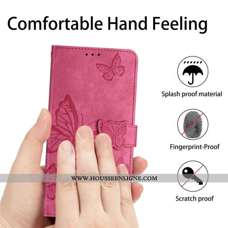 Housse Xiaomi Redmi Note 14 Pro 4G Effet Daim Papillons