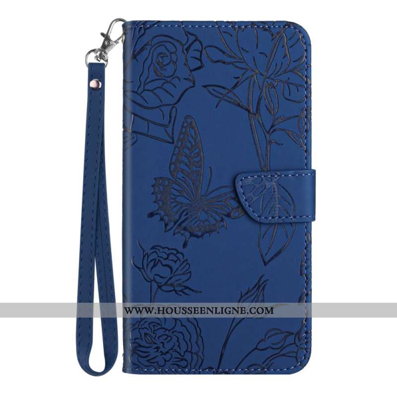 Housse Xiaomi Redmi Note 14 Pro 4G Empreinte Papillon àLanière