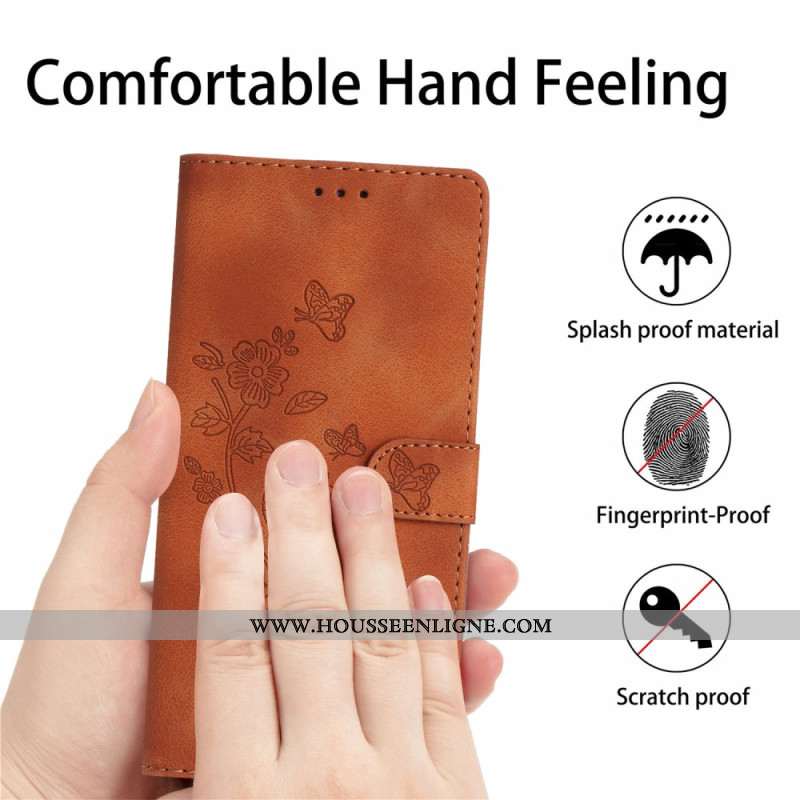 Housse Xiaomi Redmi Note 14 Pro 4G Fleurettes et Papilllons