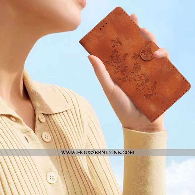 Housse Xiaomi Redmi Note 14 Pro 4G Fleurettes et Papilllons