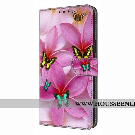 Housse Xiaomi Redmi Note 14 Pro 4G Fleurs Roses et Papillons