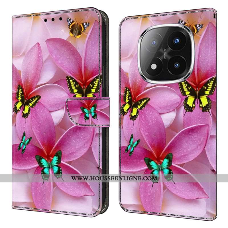 Housse Xiaomi Redmi Note 14 Pro 4G Fleurs Roses et Papillons