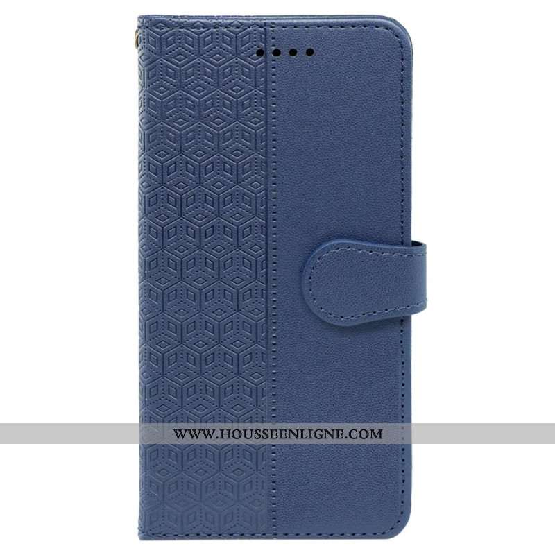 Housse Xiaomi Redmi Note 14 Pro 4G Frise Cubes et Lanière