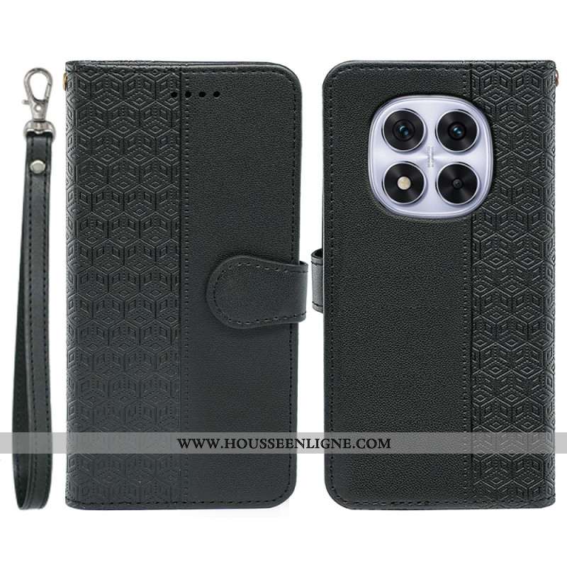 Housse Xiaomi Redmi Note 14 Pro 4G Frise Cubes et Lanière