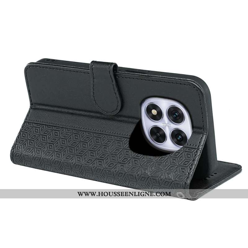 Housse Xiaomi Redmi Note 14 Pro 4G Frise Cubes et Lanière