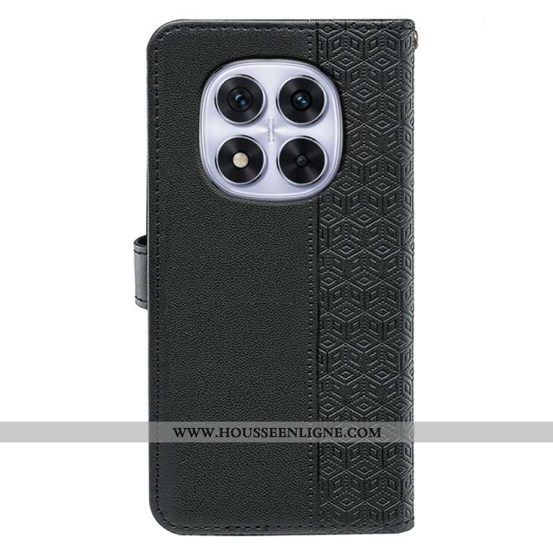 Housse Xiaomi Redmi Note 14 Pro 4G Frise Cubes et Lanière