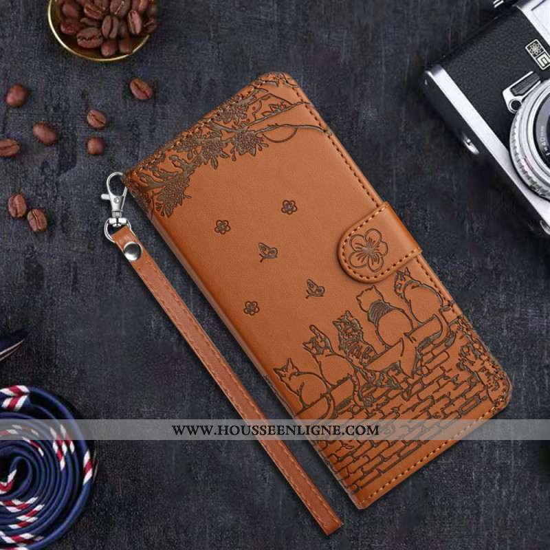 Housse Xiaomi Redmi Note 14 Pro 4G Gang de Chats à Lanière