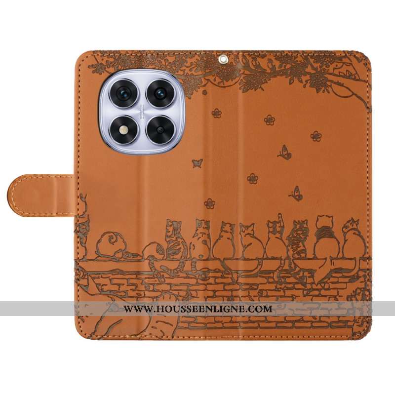 Housse Xiaomi Redmi Note 14 Pro 4G Gang de Chats à Lanière