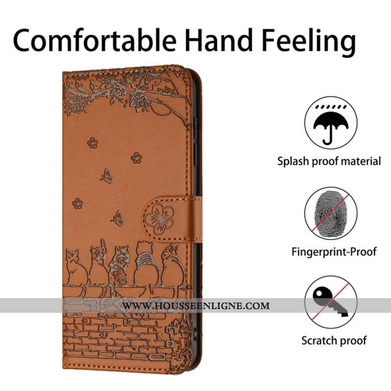 Housse Xiaomi Redmi Note 14 Pro 4G Gang de Chats à Lanière