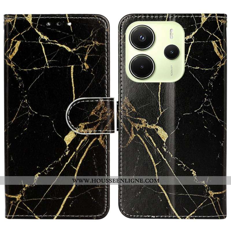 Housse Xiaomi Redmi Note 14 Pro 4G Marbre Noir et Or